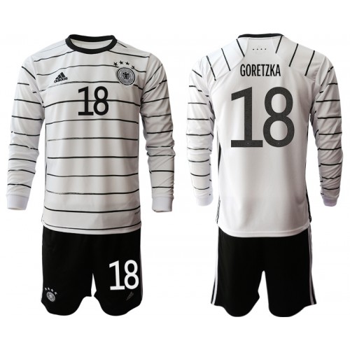 Tyskland Fodboldtrøjer Leon Goretzka 18 Børn Hjemmebanesæt Euro 2020 Langærmet Tyskland Fodboldtrøjer Leon Goretzka 18 Børn Hjemmebanesæt Euro 2020 Langærmet